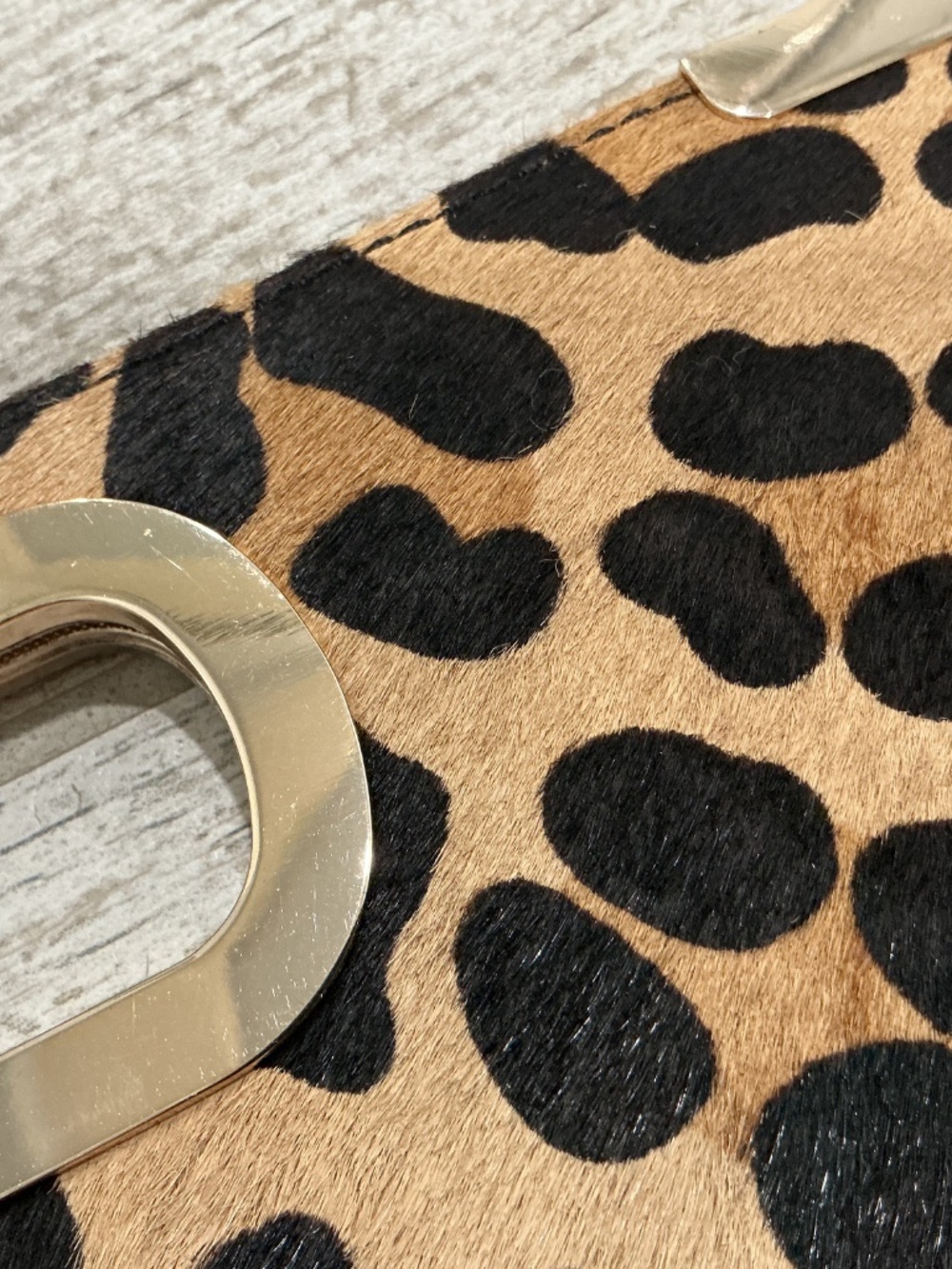 Leopard Print Handheld Clutch Bag - Brown/Black - Picture 8 of 14